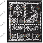 تصویر فایل وکتور شابلون لیپان آرت طرح اسلیمی 