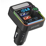 تصویر شارژر فندکی و پخش کننده بلوتوث پرودو مدل PD-FMT36W Porodo Quick-Charge FM Car Charger ( Dual USB-C & USB-A ) PD 36W