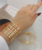 تصویر النگو آینه ای طلا روس ۶ عددی سایز ۴ 