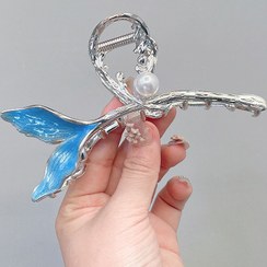 تصویر کلیپس فلزی دم ماهی آبی مجلسی لاکچری 