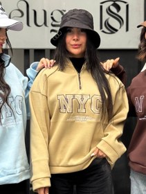 تصویر دورس نیم زیپ NYC - کرم 