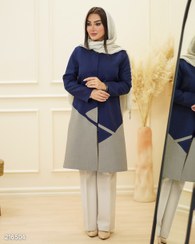 تصویر مانتو زنانه السانا مدل آرنوشا کد 2165 رنگ مشکی خاکی 