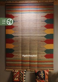 تصویر گلیم دستباف 2متری مدل قشقایی مدرن کد 13937 modern qashqai kilim