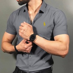 تصویر پیراهن POLO آستین کوتاه مردانه طوسی Gray mens short sleeve POLO shirt