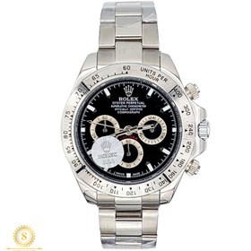 تصویر ساعت مچی رولکس مردانه مدل دیتونا سیلور صفحه مشکی ROLEX daytona 25965 