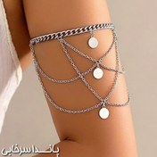 تصویر بازو بند سکه ای استیل رنگ ثابت - طلایی 