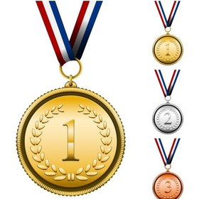 تصویر مجموعه وکتور مدال و جوایز ورزشی اول دوم سوم 