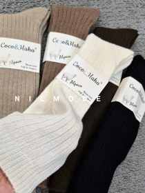 تصویر جوراب لاما زیر زانو پشمی کبریتی وارداتی برند COCO&HANA COCO&HANA woolen socks