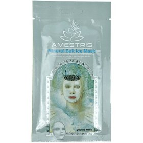 تصویر ماسک صورت ورقه‌ای آیس دابل مدل Mineral salt آمستریس Ice Double Amestris sheet face mask, Mineral salt model