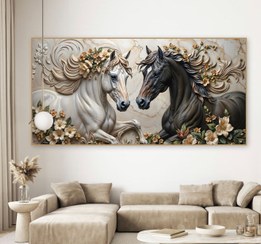 تصویر تابلو دکوراتیو اسب سایز ۱۰۰×۶۰ 
