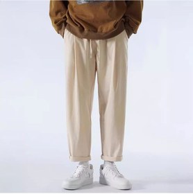 تصویر شلوار کژوال قهوه‌ای مردانه تابستانی گشاد با طرح رترو آلوئی برند generic Brown Casual Pants Mens Summer Loose Retro Apricot