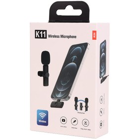 تصویر میکروفن یقه ای بی سیم مدل K11 DUAL Type-C K11 DUAL Type-C Wireless collar microphone