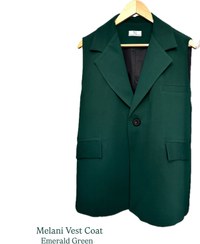 تصویر وست کت زمردی طرح مِلانی Melani vest coat | emerald green