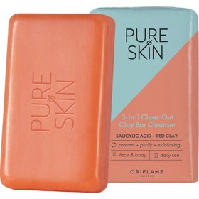 تصویر صابون پاک کننده۳ در ۱ صورت و بدن پیور اسکین PURE SKIN 3-in-1 Clear-Out Clay Bar Cleanser