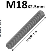 تصویر پیچ متری قطر 18 آهنی گرید 5.6 Metric M18x2.5 class 5.6