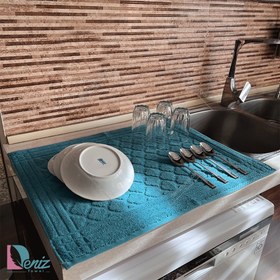 تصویر نمگیر ظروف آشپزخانه طرح خشتی رنگ کله غازی 