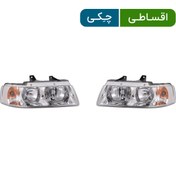تصویر چراغ جلو سمند LX ایران خودرو فابریک جفت چپ و راست 
