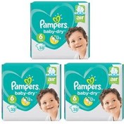 تصویر پوشک پمپرز مدل baby dry سایز 6 بسته 33 عددی مجموعه 3 عددی 