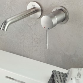 تصویر شیر روشویی توکار GROHE مدل Essence کد 19967001 - با مغزی GROHE EssenceTwo-hole basin mixer