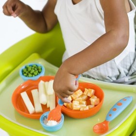 تصویر ظرف غذای با قاشق و چنگال کودک boon کدb247 