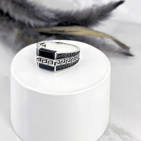 تصویر انگشتر نقره مردانه مدل ورساچ 