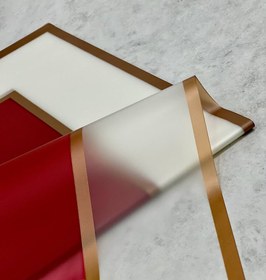 تصویر کاغذ ضدآب گل آرایی بسته ۲۰ برگی حاشیه دار رنگ قرمز مدل kj-04 