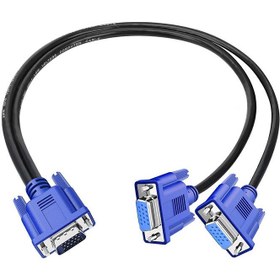 تصویر کابل تبدیل 1 به 2 پورت VGA 1to2 VGA port conversion cable