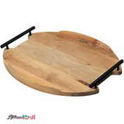 تصویر سینی چوبی گردو بیضی رایکا 37*28 سانتی 