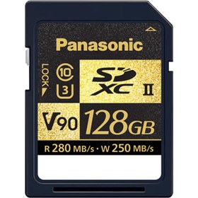 تصویر کارت حافظه Panasonic 128GB V90 UHS-II SDXC Memory Card 