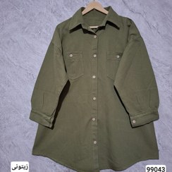 تصویر مانتو زنانه کتان پاییزه سایزبزرگ 