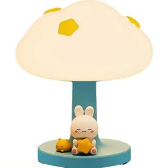 تصویر چراغ خواب سیلیکونی طرح قارچ و خرگوش لمسی و شارژی 