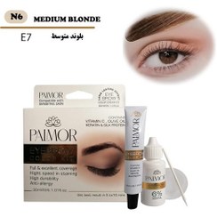 تصویر رنگ ابرو بلوند متوسط پالمور N6 کیت Palmor E7 Base color white bleaching powder, weight 500 grams