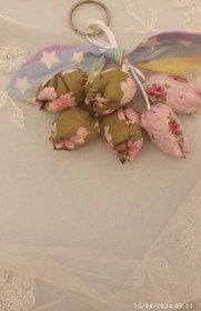 تصویر جاکلیدی پارچه ای گل لاله Fabric tulip key holder