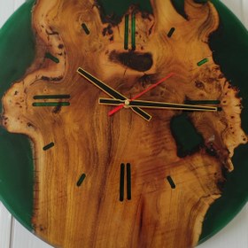 تصویر ساعت دیواری چوب و رزین 