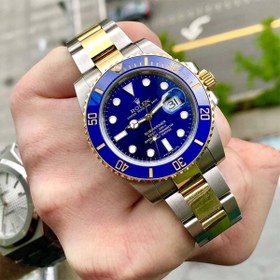 تصویر ساعت مردانه رولکس ساب مارینر Rolex submariner rosb109 نقره ای_طلایی(صفحه آبی) 