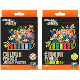 تصویر مداد رنگی نئونی و پاستیلی 