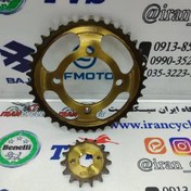تصویر دنده چرخ زنجیر جلو و عقب موتور سیکلت هندا 200 تو گود طلایی 