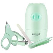 تصویر ست ناخن گیر کودک بی بی سیل مدل pig بسته 4 عددی | صورتی روشن | 