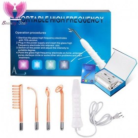 تصویر دستگاه هایفرکانسی چهار سر هیدرودرمی پرتابل LZ006-A Portable LZ006-A four-head high-frequency hydroderma device