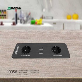 تصویر پریز توکار ملونی کد 10056 دو پریز دو usb 