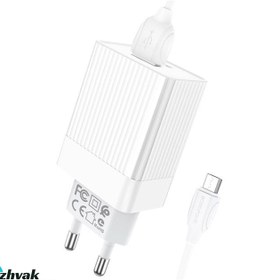 تصویر شارژر دیواری بروفون مدل BA47 A QC3 به همراه کابل MicroUSB 