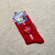 تصویر جوراب ساقدار فوتبالی نخ پنبه طرح پرسپولیس 