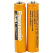 تصویر باتری شارژی نیم قلمی 2 عددی Panasonic 630 mAh High Copy 