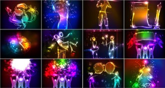 تصویر 25 وکتور Neon Lights - لامپ نئون 