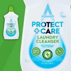 تصویر مایع لباسشویی لکه بر و ضد عفونی کننده آستونیش Astonish® Protect + Care Anti-Bacterial Laundry Cleanser, 1L