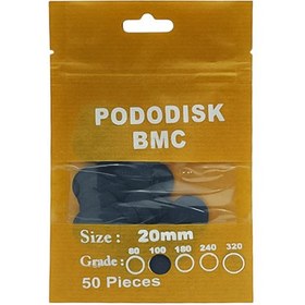 تصویر پد یدک سوهان پدیکور دیسکی | پودودیسک سایز 20 میلی‌متر | بسته ۵۰ عددی 