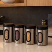 تصویر قوطی پنجره‌دار4 عددی استیل یونیک 2.5 لیتر 