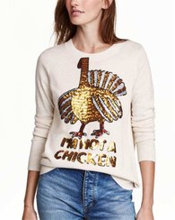 تصویر سویشرت زنانه شیری طلایی H&M 