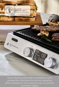 تصویر دستگاه ساندویچ و تست سبز گریل Grill And Toaster Compact Steel Pro Sear Inox 2007 Karaca 