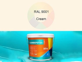 تصویر رنگ اکریلیک بافت‌دار دانه‌دار بپکو (SANBEPOTEX) (9001-cream (کرم)) 